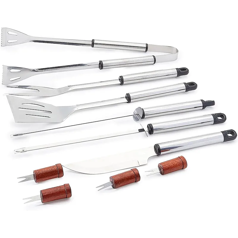 11-piece Stainless Steel BBQ Tool Set Grilling Tool Set Premium BBQ Tool Set